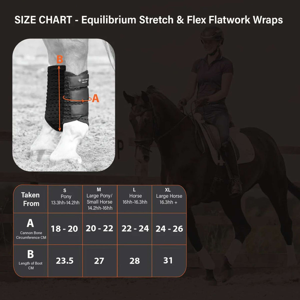 Equilibrium Beenbeschermers Stretch & Flex Flatwork Zwart