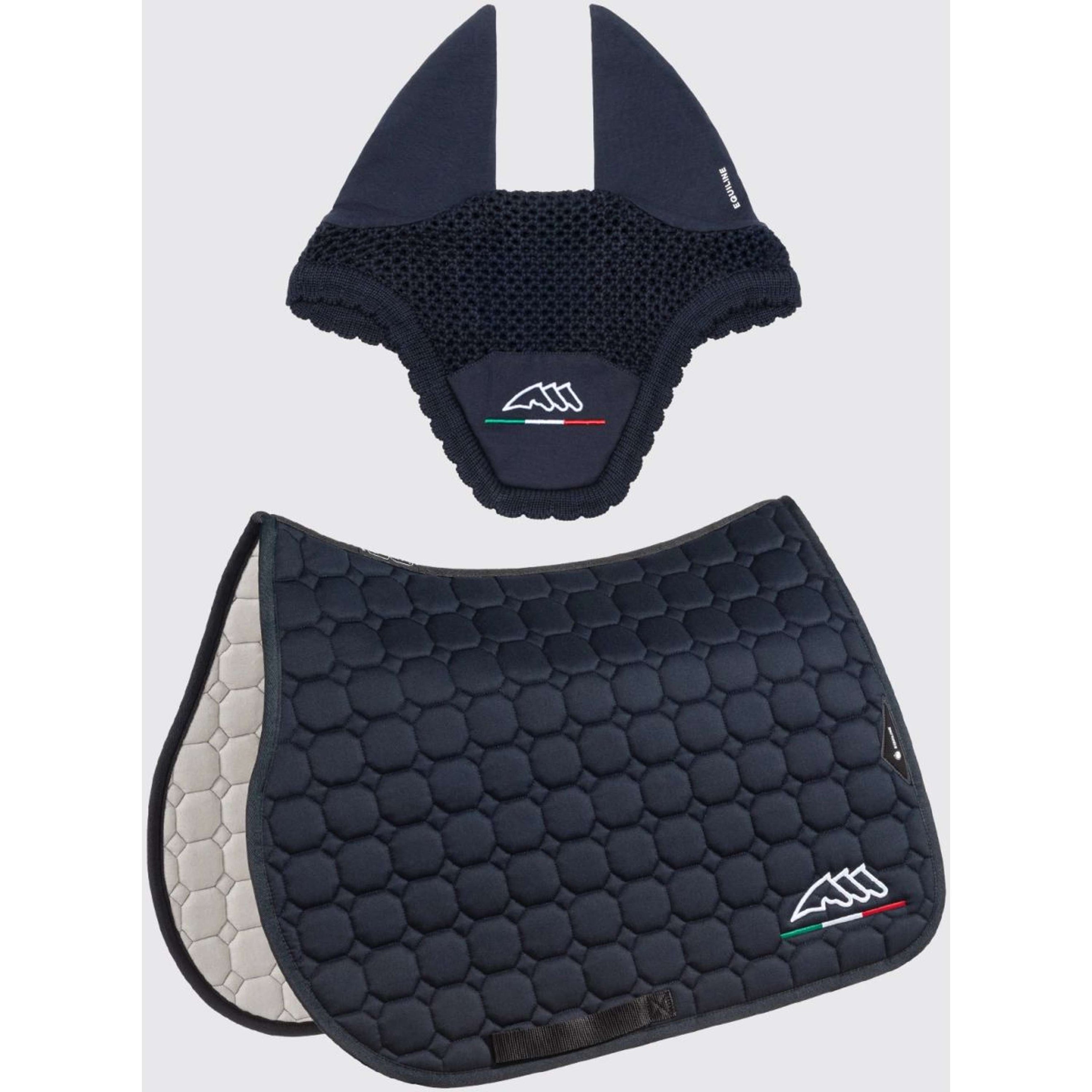 Equiline Zadeldekje en Oornetje Springen Octagon Eqflaggy Navy