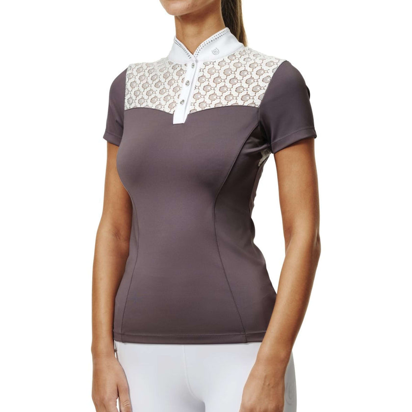 Equestrian Stockholm Wedstrijdshirt Crystal Champion Wit/Dark Violet Equestrian Stockholm Wedstrijdshirt Crystal Champion Wit/Dark Violet