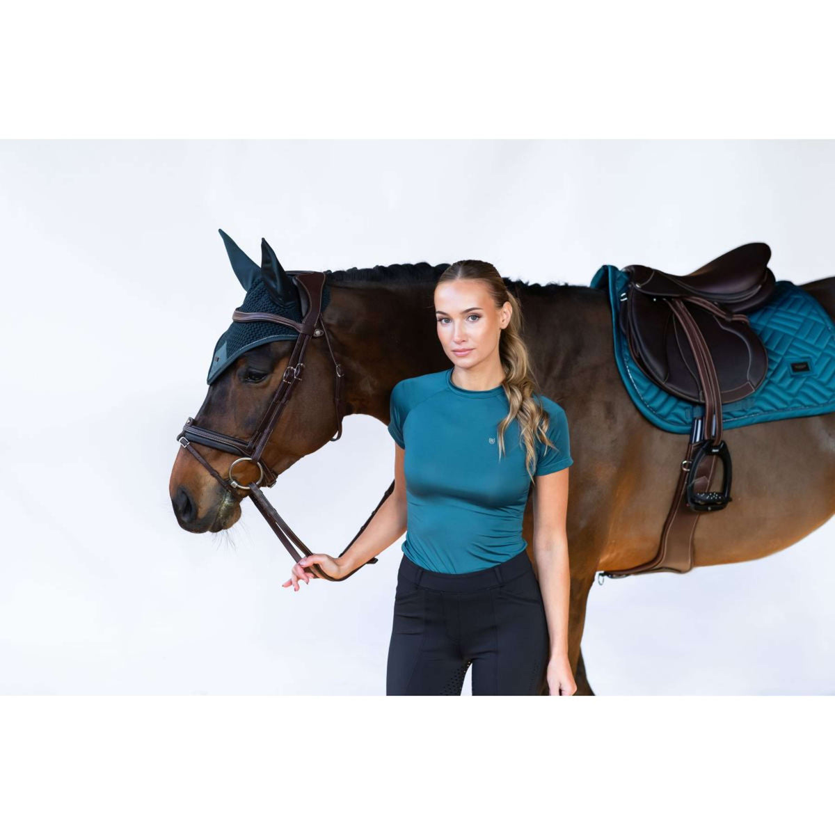 Equestrian Stockholm Shirt Dynamic Short Sleeve Deep Teal