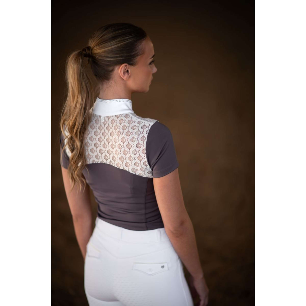 Equestrian Stockholm Wedstrijdshirt Crystal Champion Wit/Dark Violet