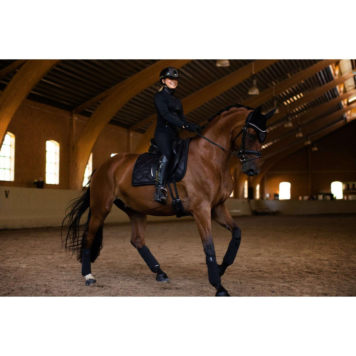 Equestrian Stockholm Zadeldekje Dressuur All Black Glimmer