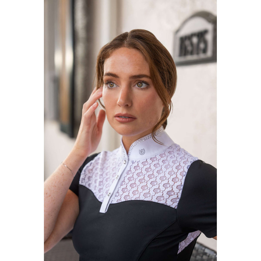 Equestrian Stockholm Wedstrijdshirt Crystal Champion Zwart