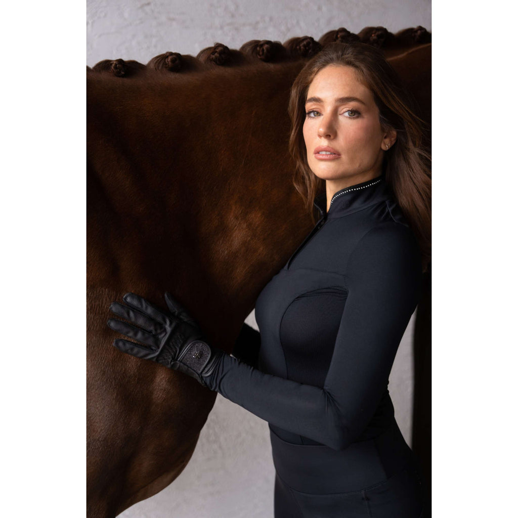 Equestrian Stockholm Rijhandschoenen Motion All Black Glimmer