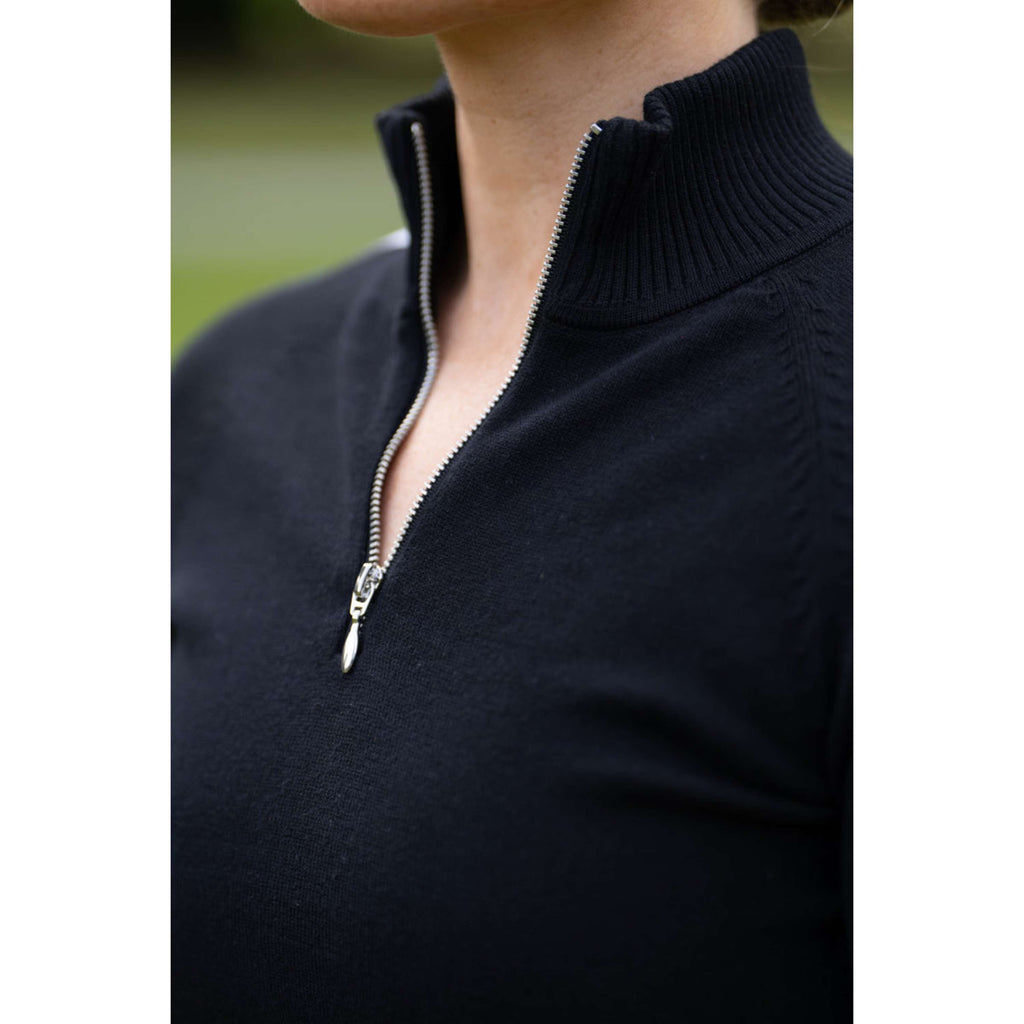 Equestrian Stockholm Knitted Zip Top Zwart