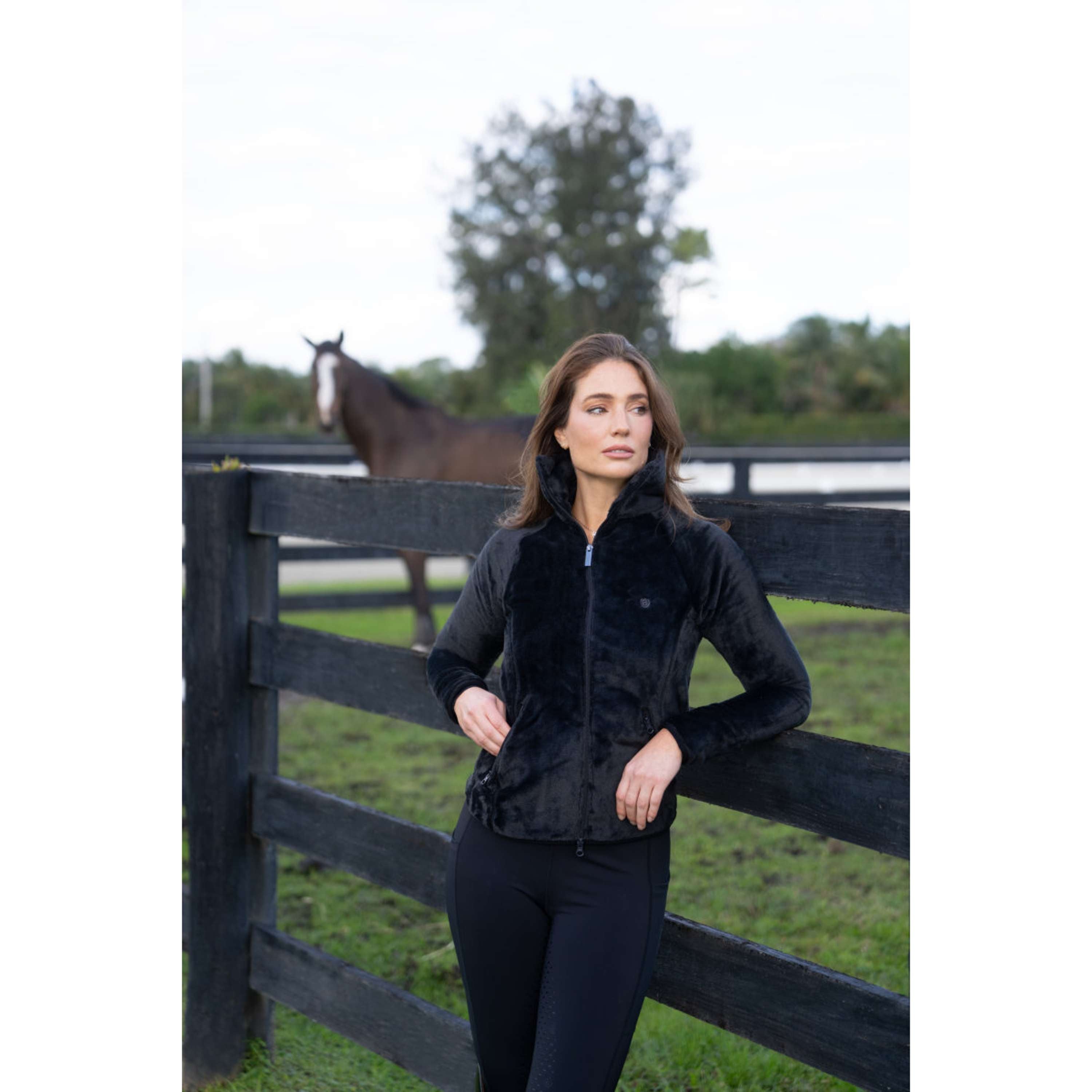 Equestrian Stockholm Fleecejack Velvet Zwart