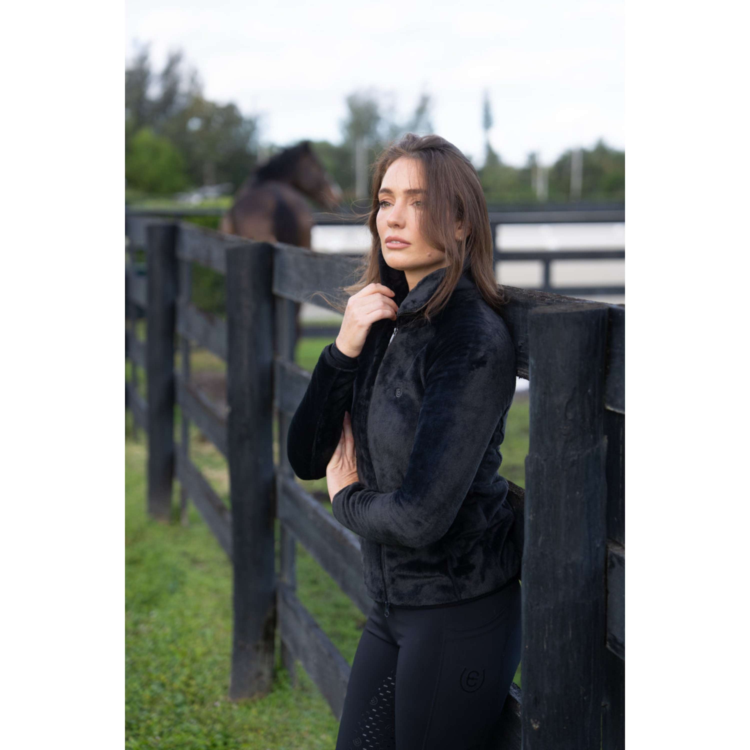 Equestrian Stockholm Fleecejack Velvet Zwart