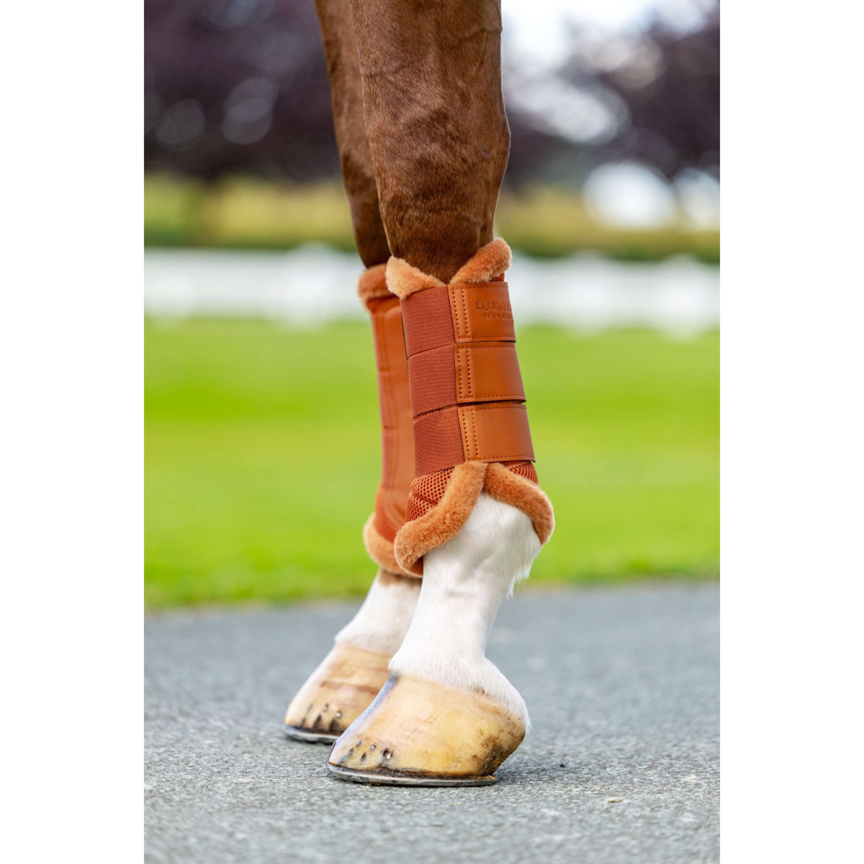 Equestrian Stockholm Beenbeschermers Fur Mesh Chestnut