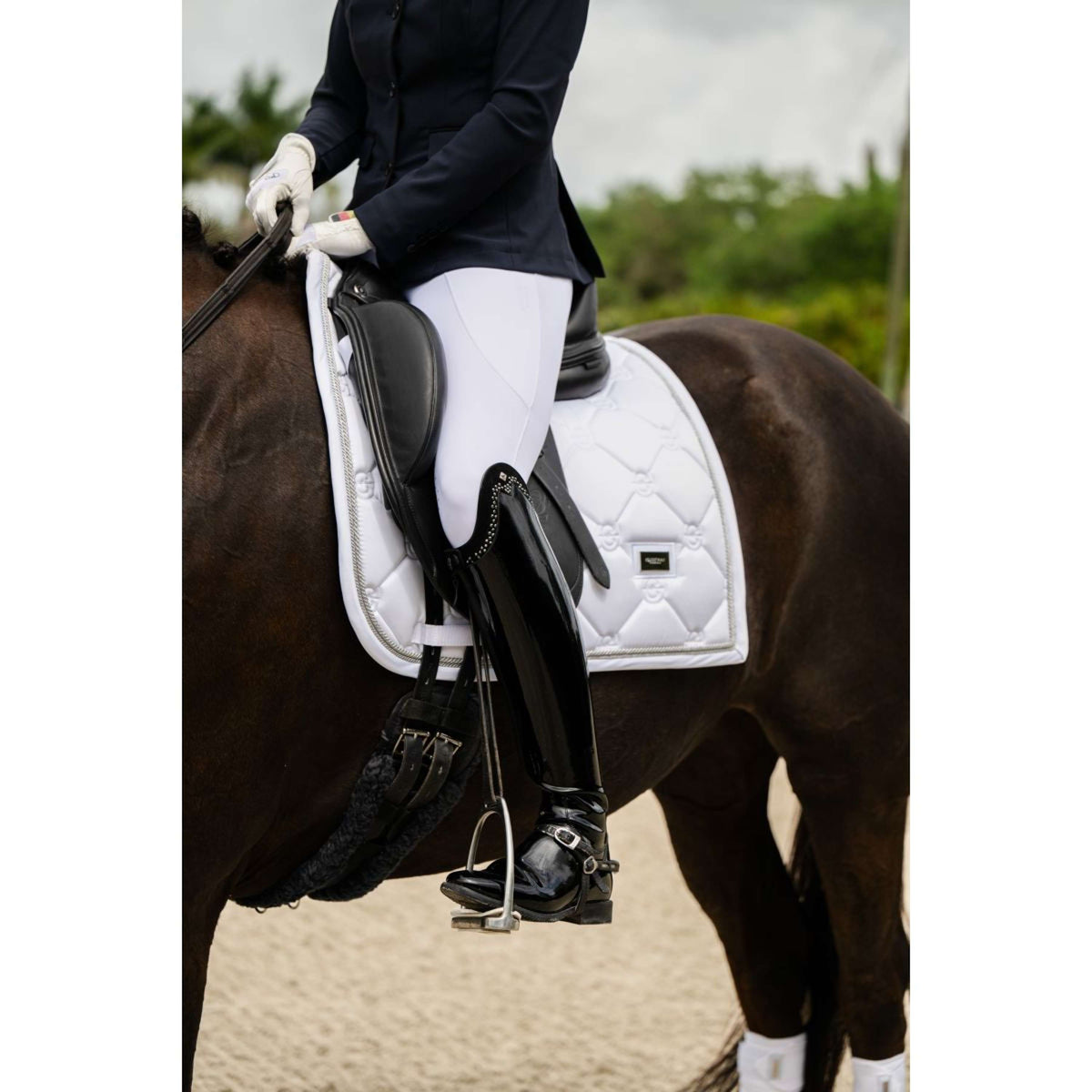 Equestrian Stockholm Zadeldekje Dressuur White Silver