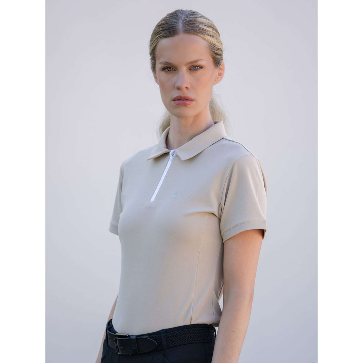 Equestrian Stockholm Poloshirt Zip Sand
