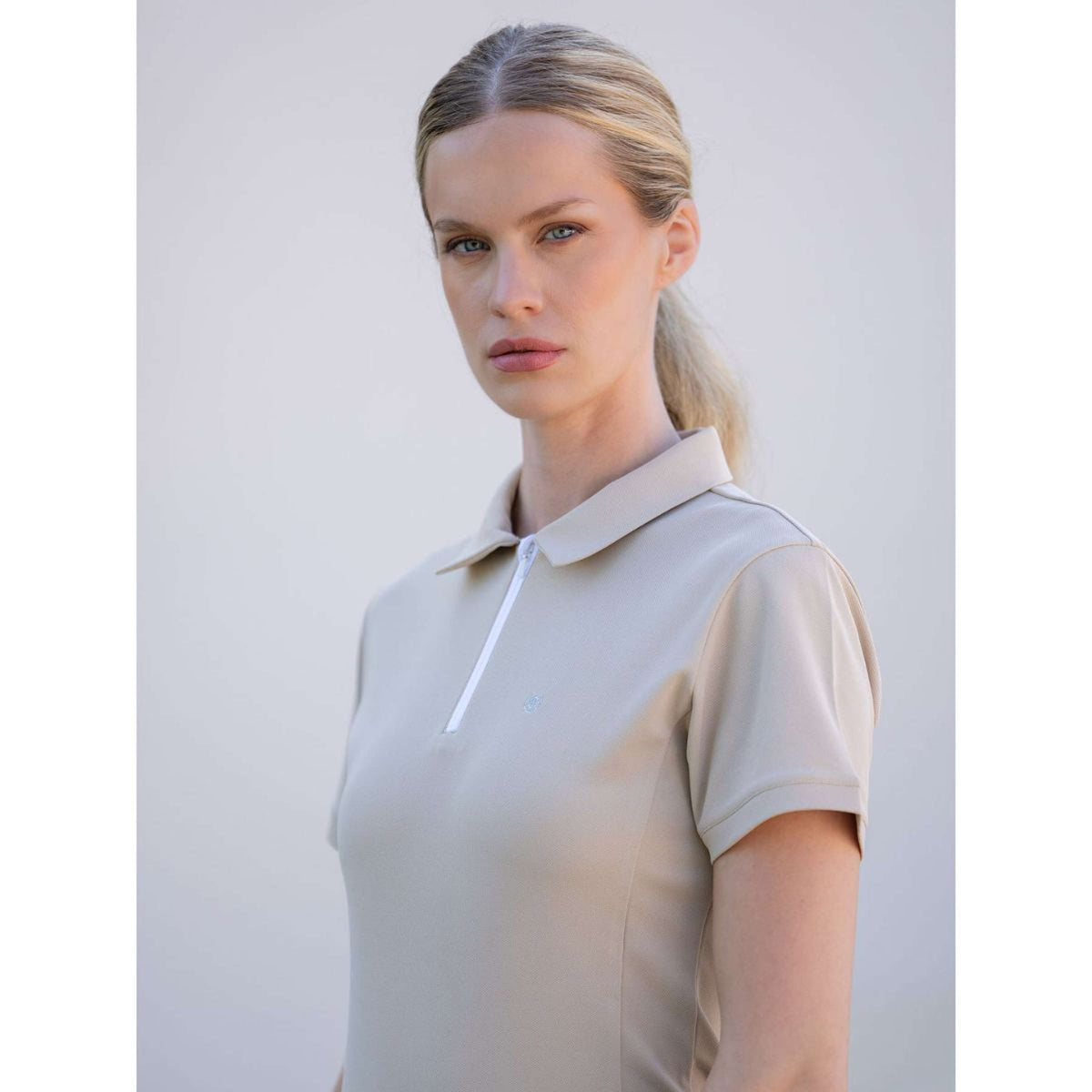 Equestrian Stockholm Poloshirt Zip Sand