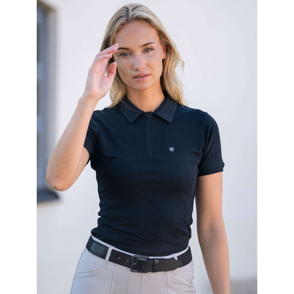 Equestrian Stockholm Poloshirt Zip Zwart