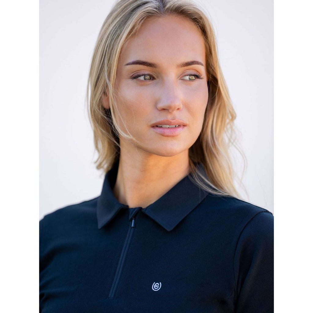 Equestrian Stockholm Poloshirt Zip Zwart