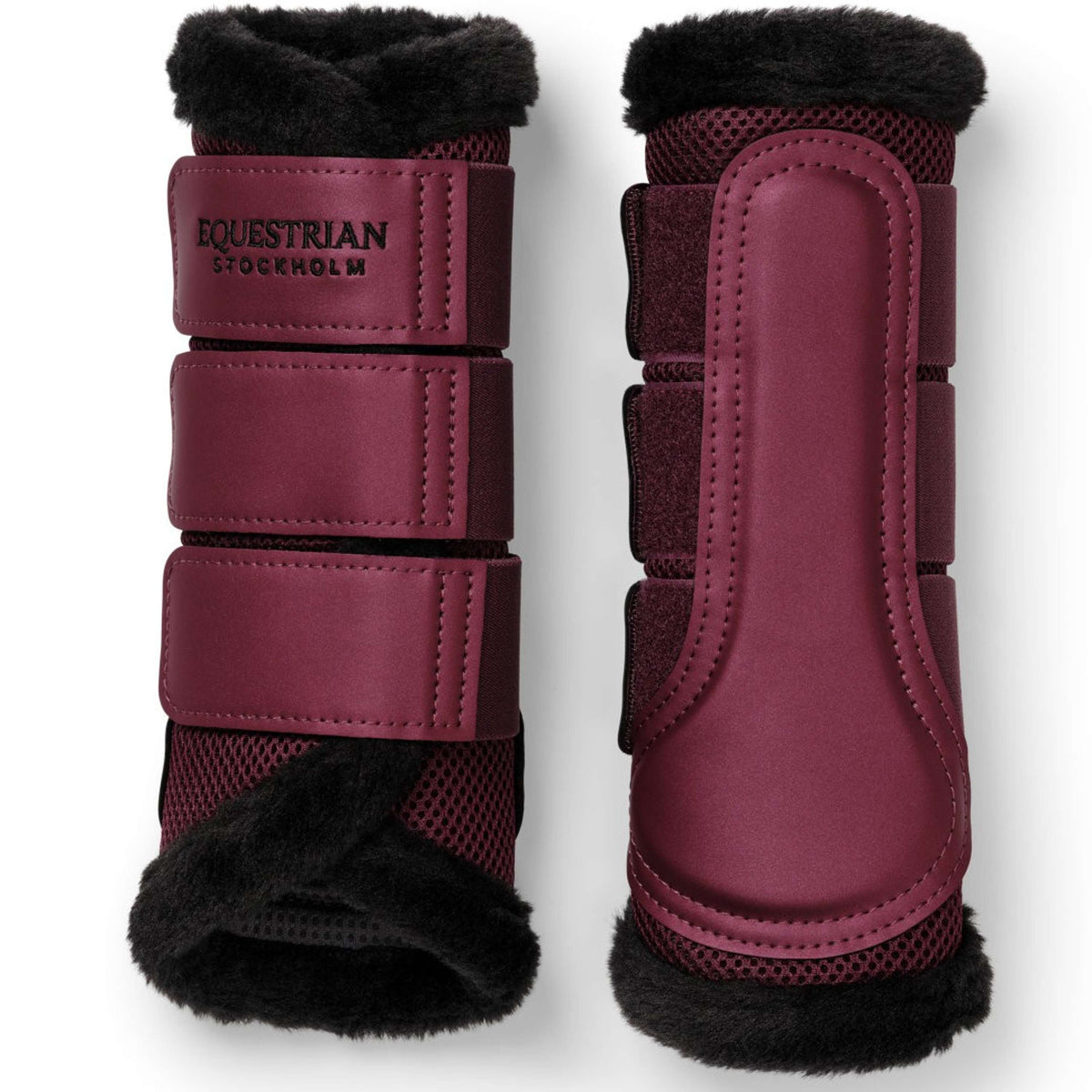 Equestrian Stockholm Beenbeschermers Fur Mesh Merlot