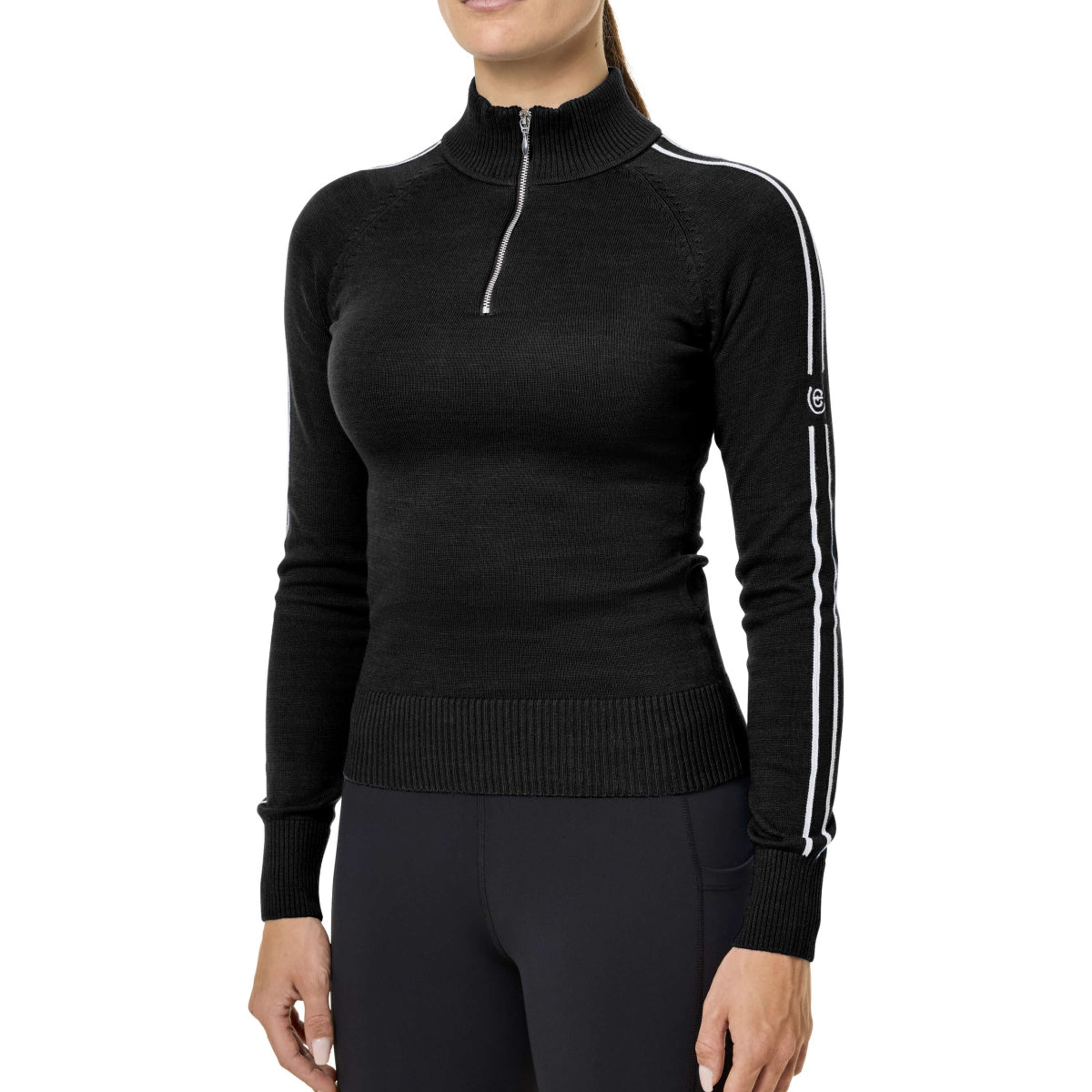 Equestrian Stockholm Knitted Zip Top Zwart