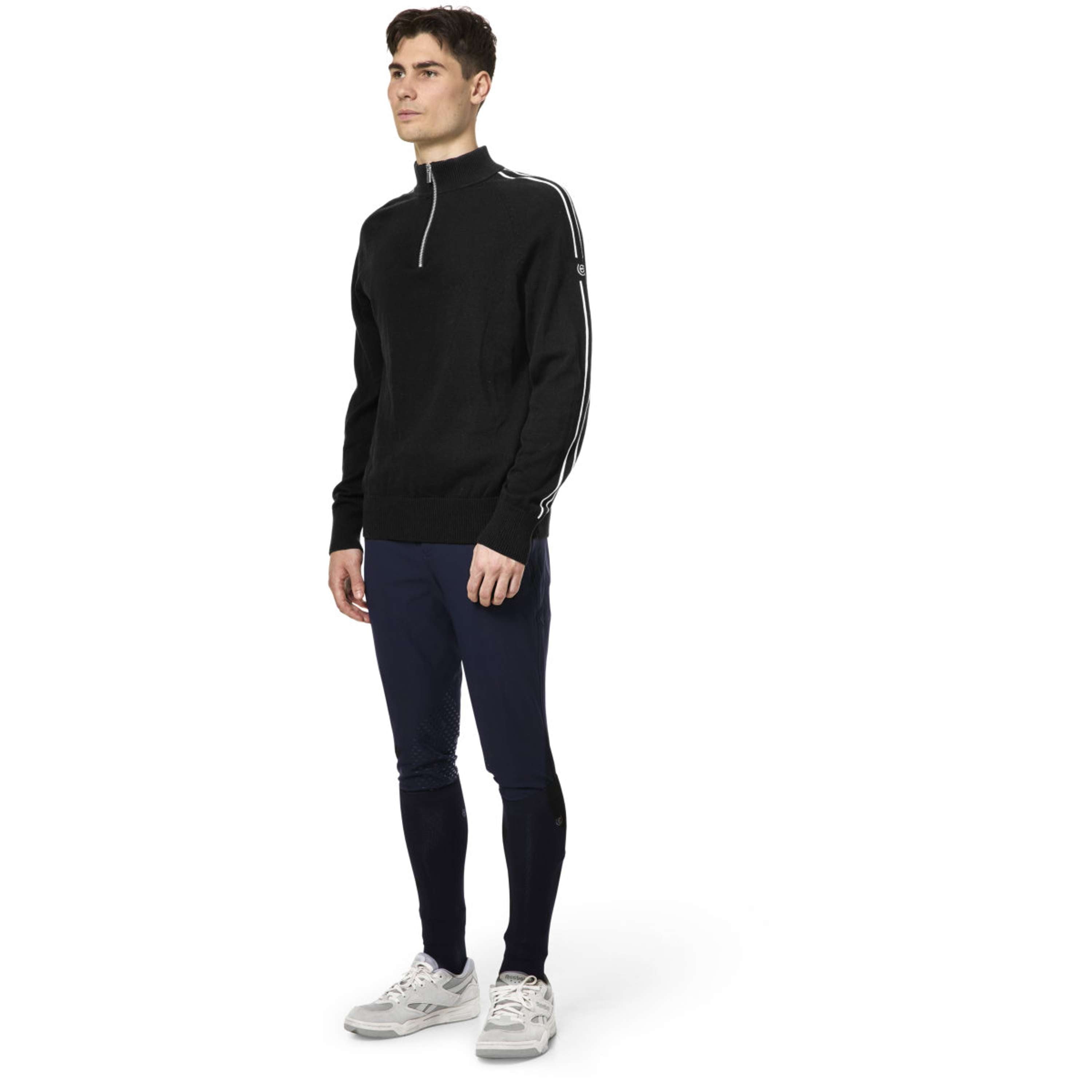 Equestrian Stockholm Knitted Zip Top Heren Zwart