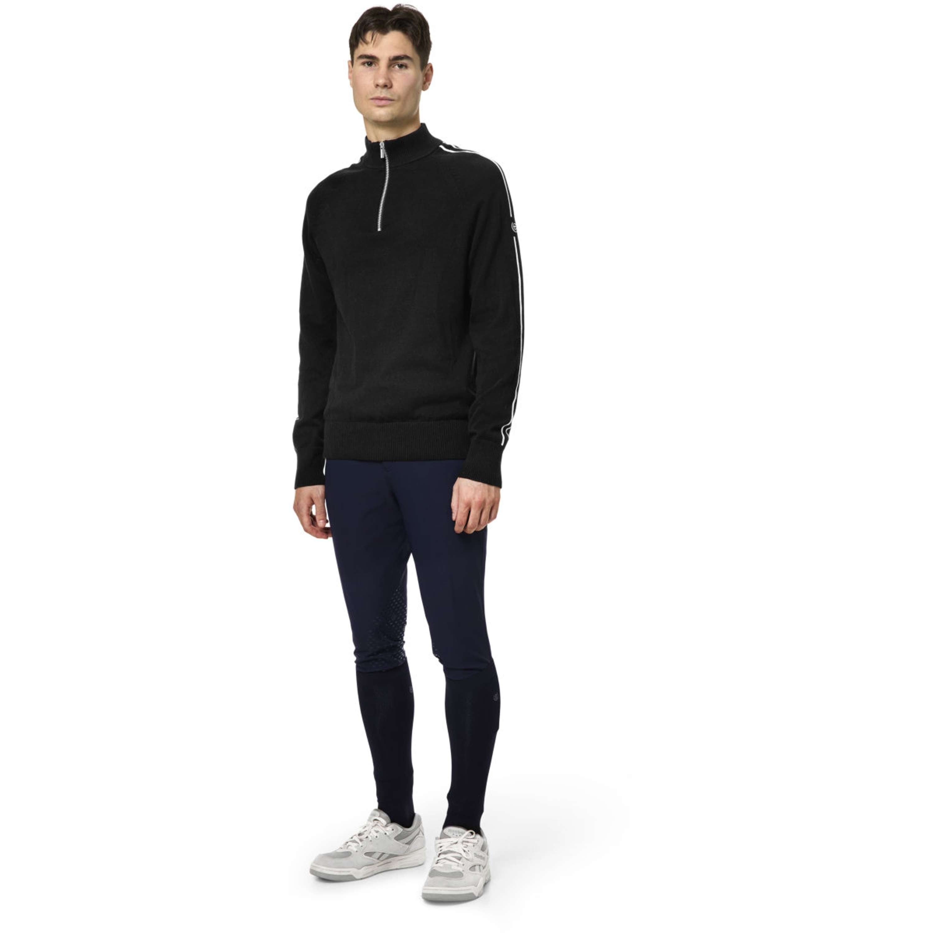 Equestrian Stockholm Knitted Zip Top Heren Zwart