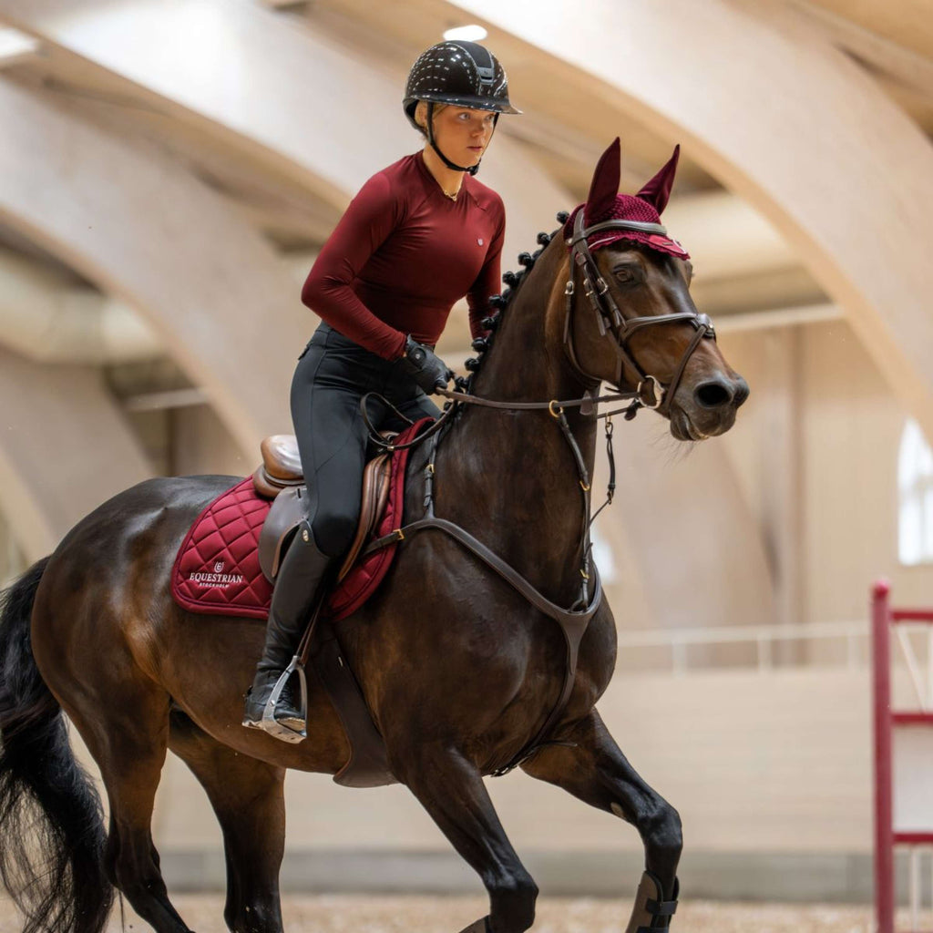 Equestrian Stockholm Zadeldekje Line Springen Bordeaux