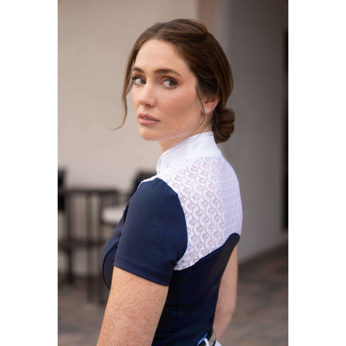 Equestrian Stockholm Wedstrijdshirt Crystal Champion Navy