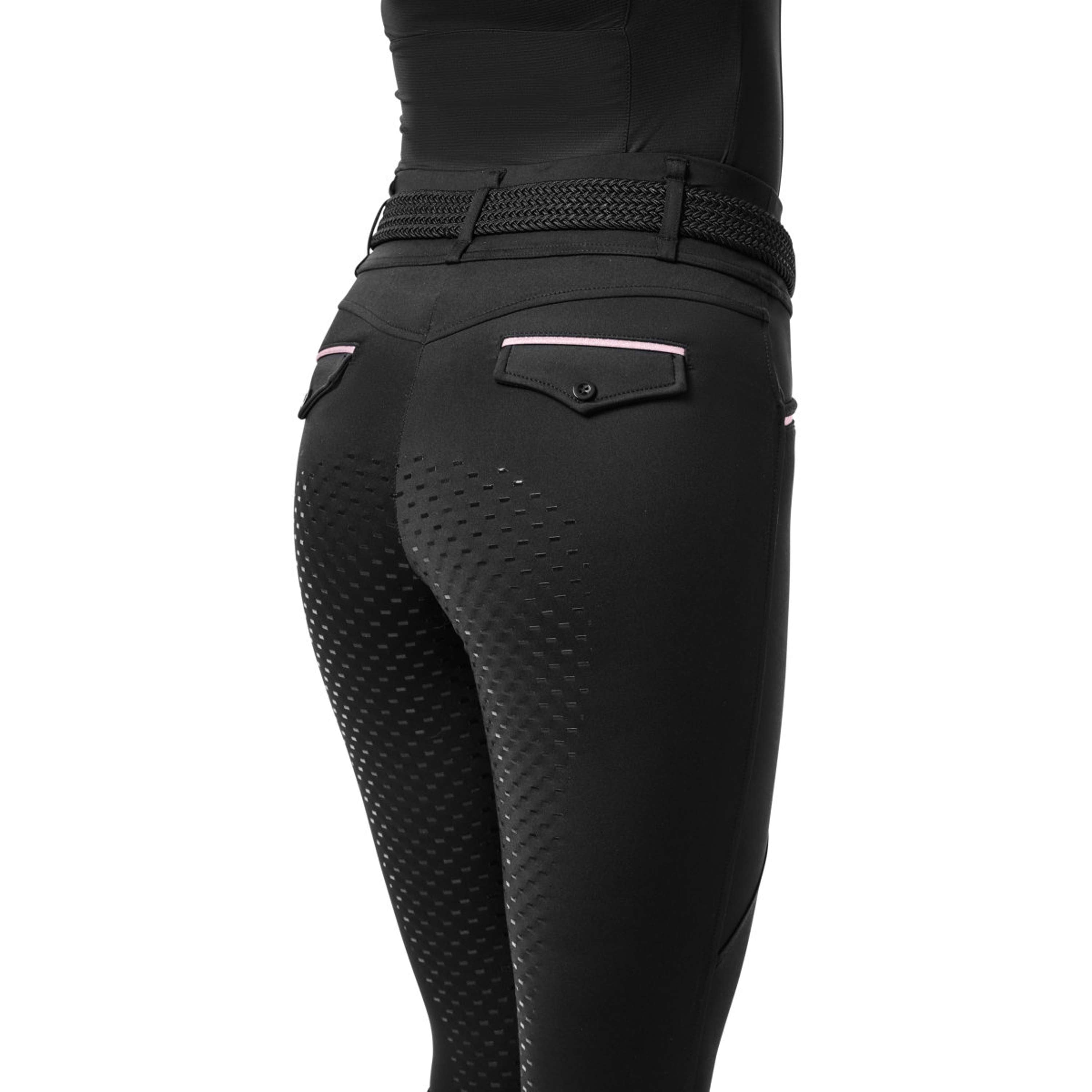 Equestrian Stockholm Rijlegging Premium Full Grip Black & Pink Glimmer