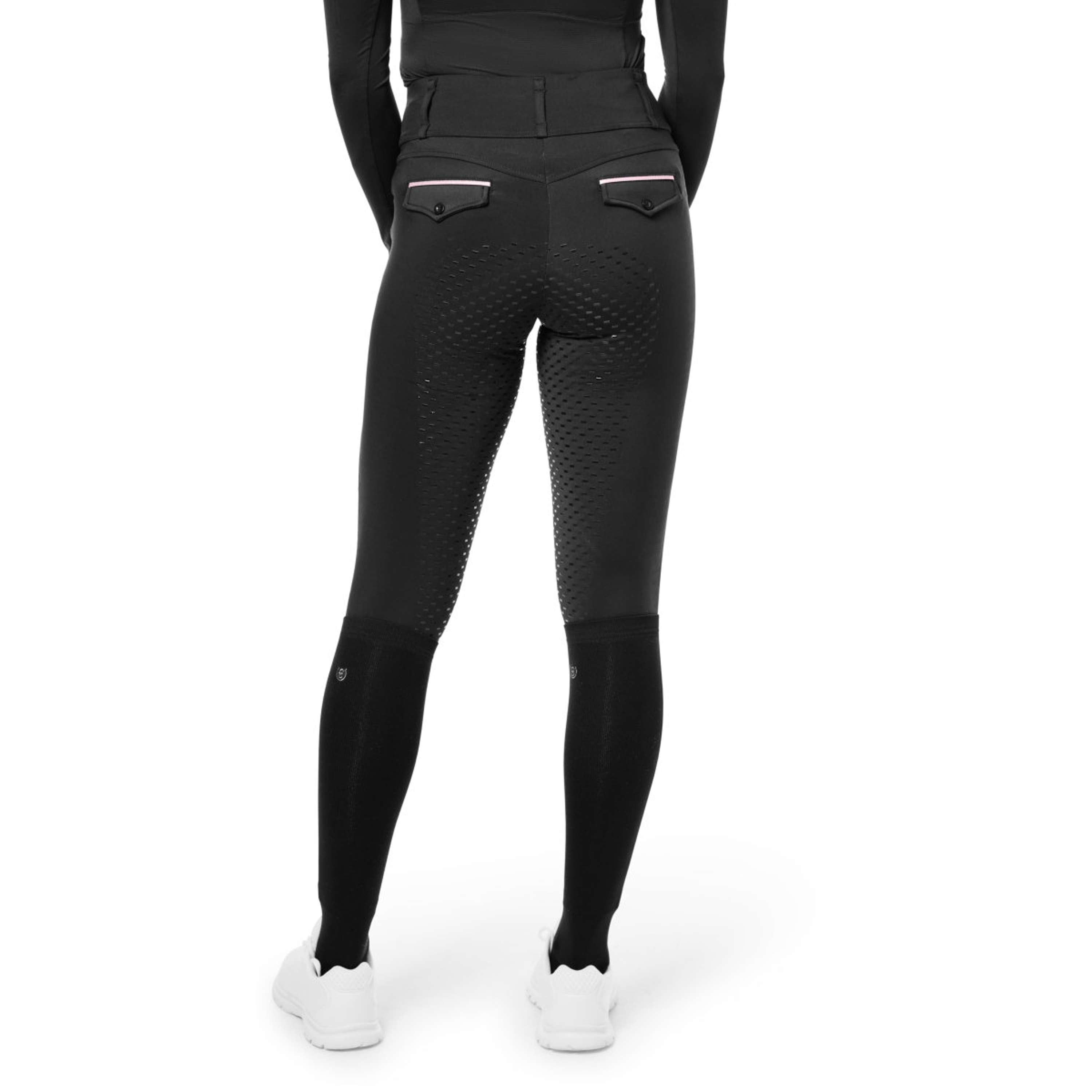 Equestrian Stockholm Rijlegging Premium Full Grip Black & Pink Glimmer
