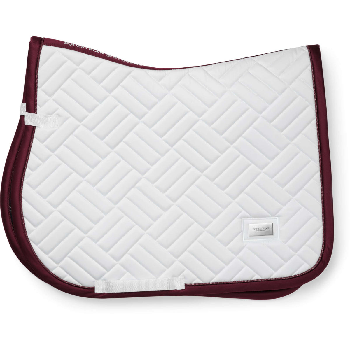 Equestrian Stockholm Zadeldekje Modern Springen Wit/Merlot