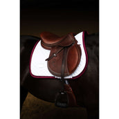 Equestrian Stockholm Zadeldekje Modern Springen Wit/Merlot