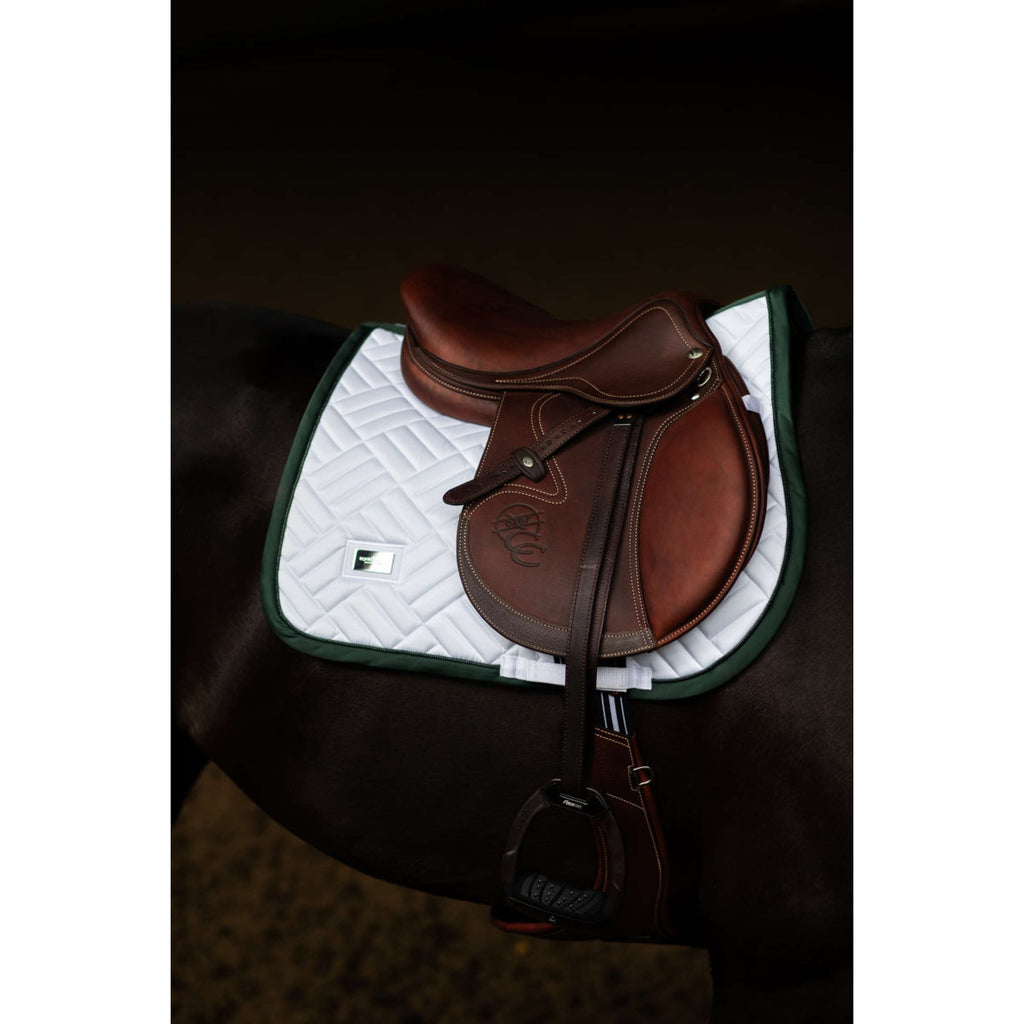 Equestrian Stockholm Zadeldekje Modern Springen Wit/Sycamore Green