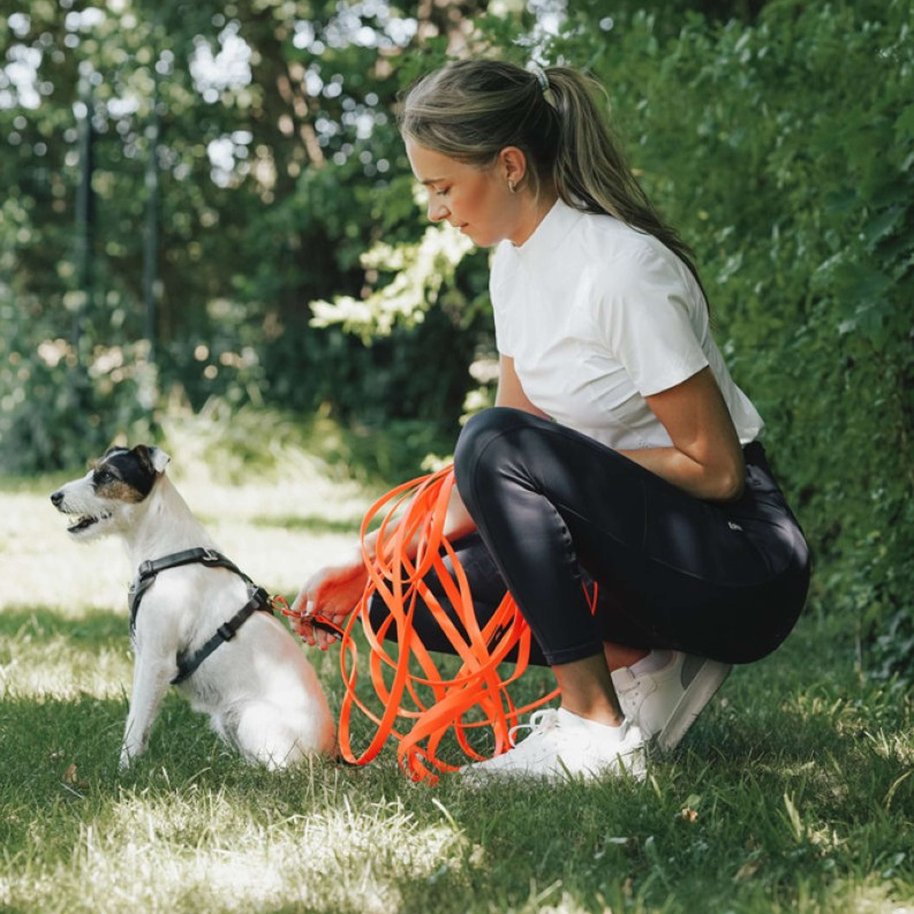 Hunter x Eskadron Hondenriem Spark Tracking Neon Oranje