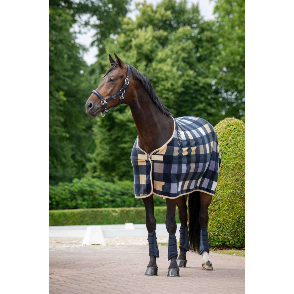 Eskadron Fleecedeken Classic Sports met Ruitpatroon Navy/Sierra/Orchid