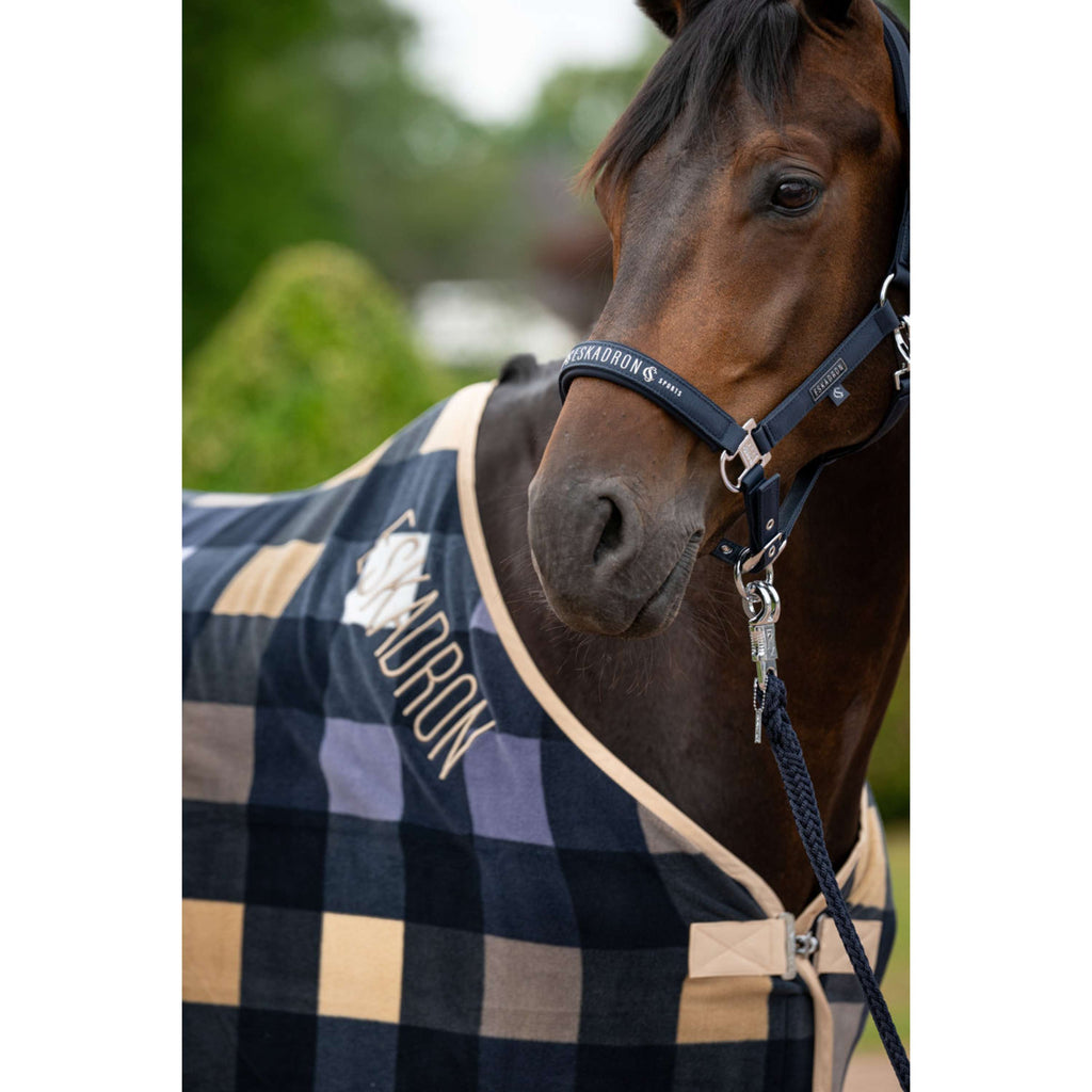 Eskadron Fleecedeken Classic Sports met Ruitpatroon Navy/Sierra/Orchid