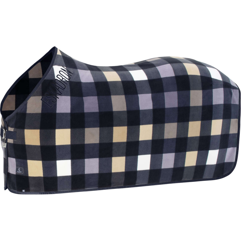 Eskadron Fleecedeken Classic Sports met Ruitpatroon Navy/Sierra/Orchid