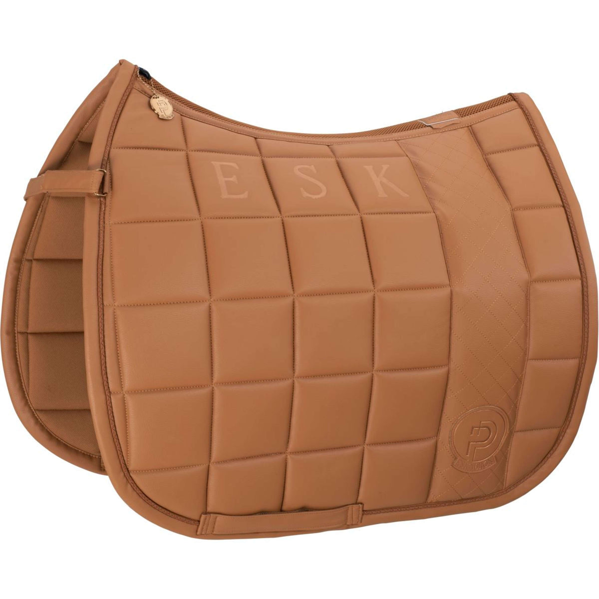 Eskadron Platinum Zadeldekje Dressuur Big Square Faux Leather Cognac