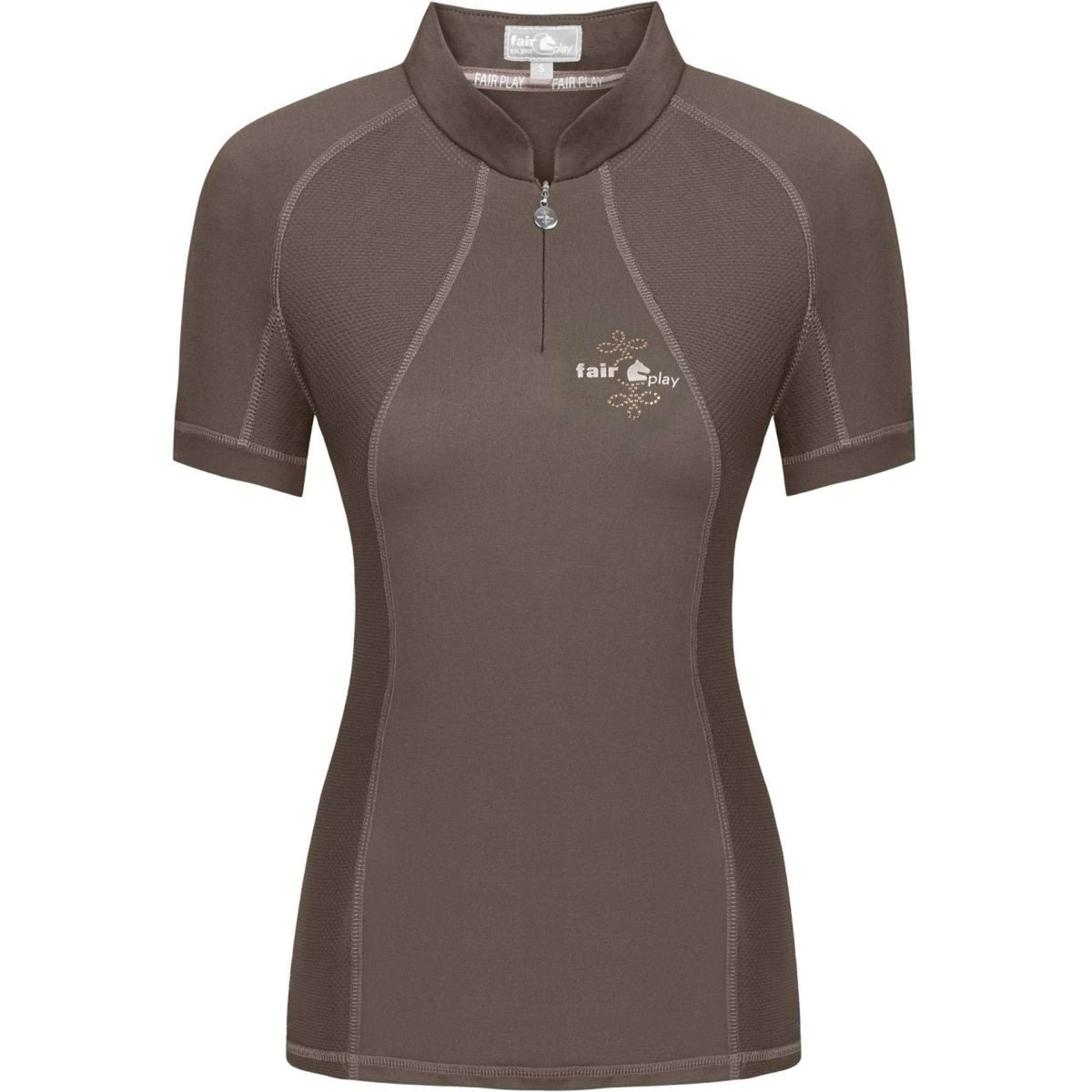 Fair Play Shirt Paula Korte Mouw Grijs/Taupe