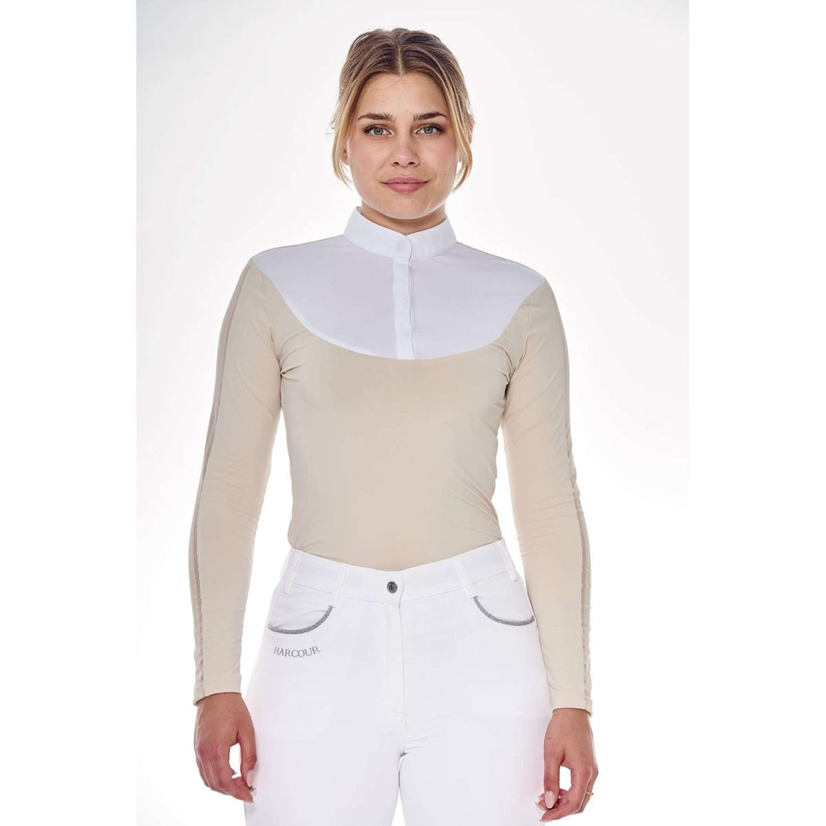 Harcour Wedstrijdshirt Pannie Lange Mouwen Ivory