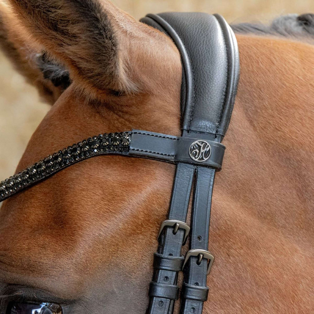 Harry's Horse Hoofdstel Anatomic Black Crystal Zwart