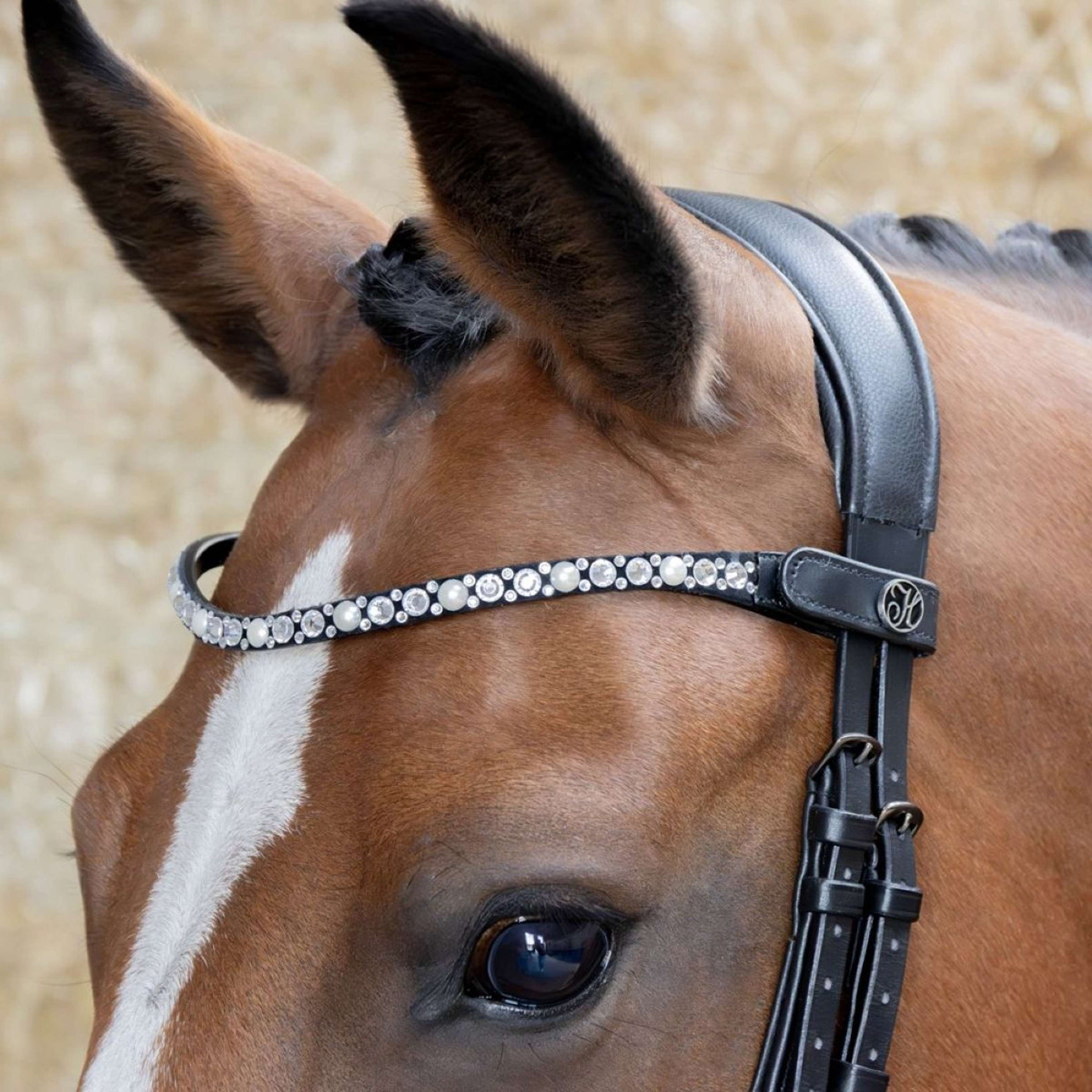 Harry's Horse Frontriem Diamond Pearl Zilver Harry's Horse Frontriem Diamond Pearl Zilver