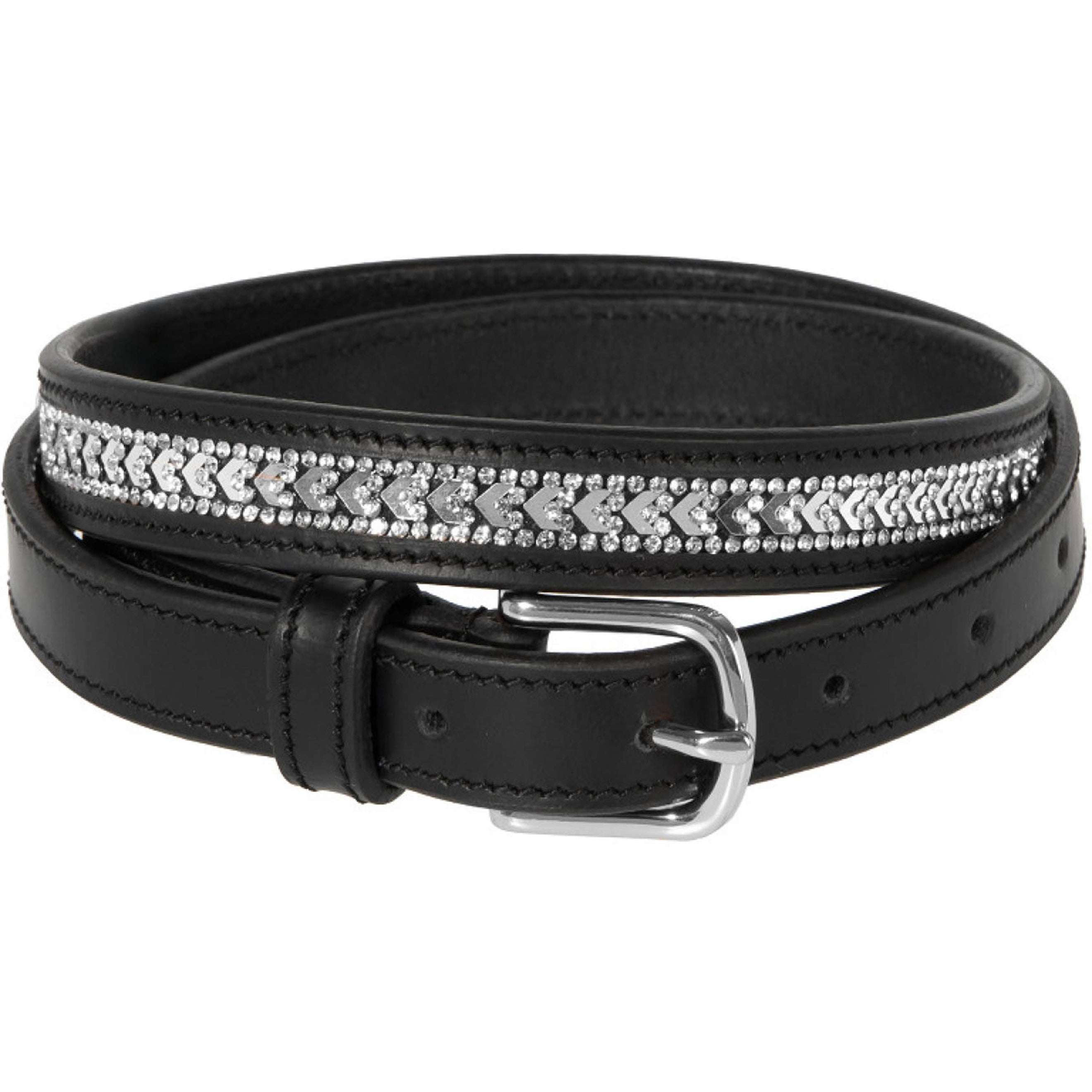 Harry's Horse Riem Sparkling Arrow Leder Zwart/Zilver Harry's Horse Riem Sparkling Arrow Leder Zwart/Zilver