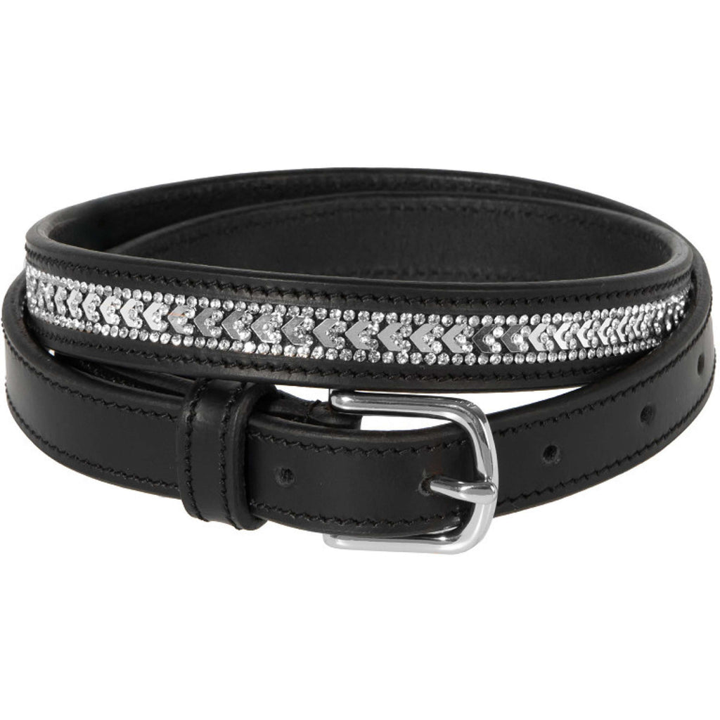 Harry's Horse Riem Sparkling Arrow Leder Zwart/Zilver