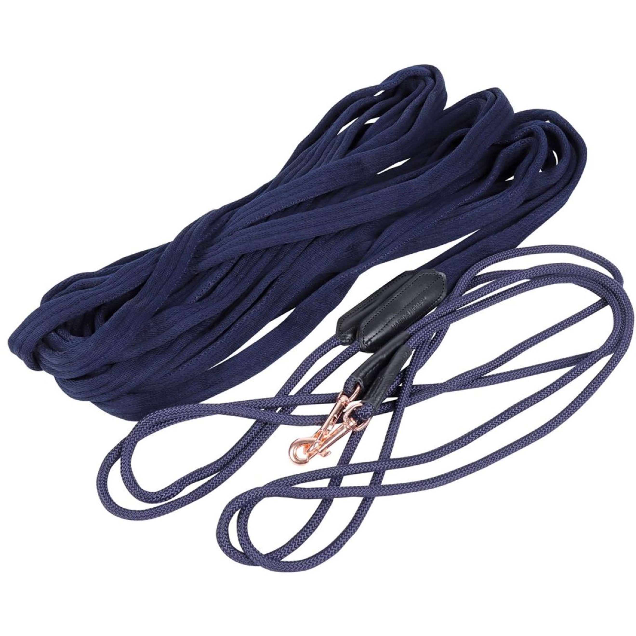 Harry's Horse Dubbele Longeerlijn Rosegold Navy Harry's Horse Dubbele Longeerlijn Rosegold Navy