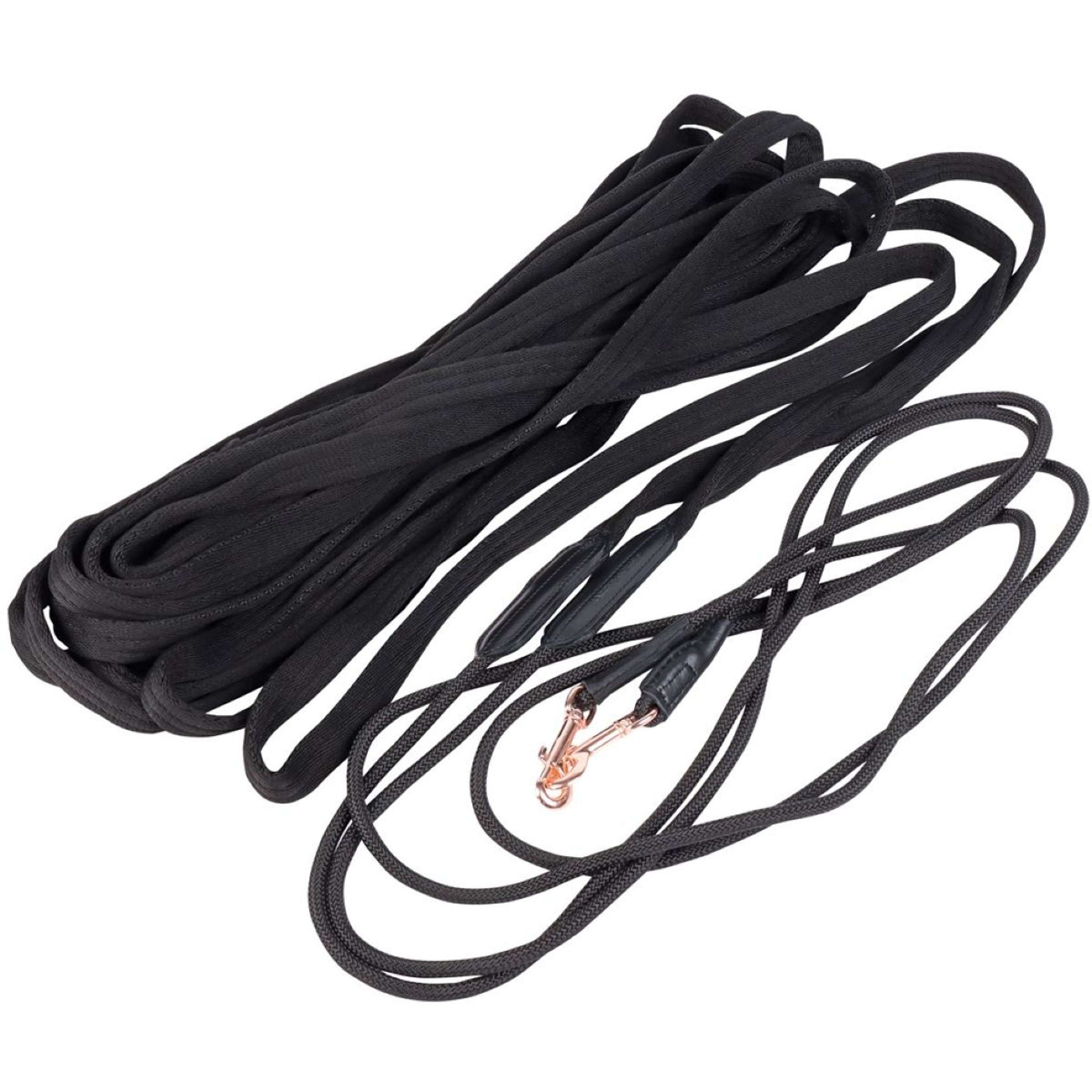 Harry's Horse Dubbele Longeerlijn Rosegold Zwart Harry's Horse Dubbele Longeerlijn Rosegold Zwart