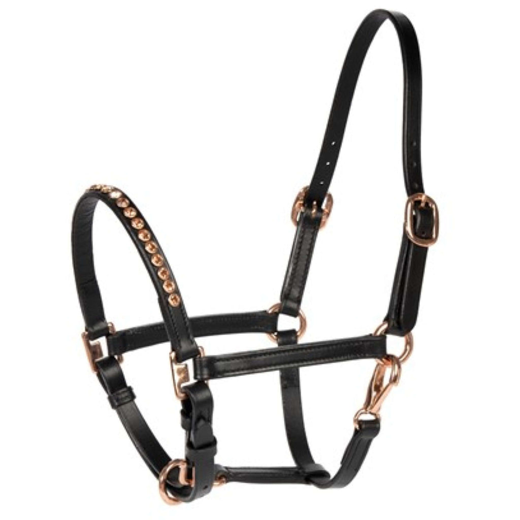 Harry's Horse Halster Crystal Zwart/Roségoud