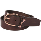 Harry's Horse Riem Bit Leer Bruin/Rosegoud