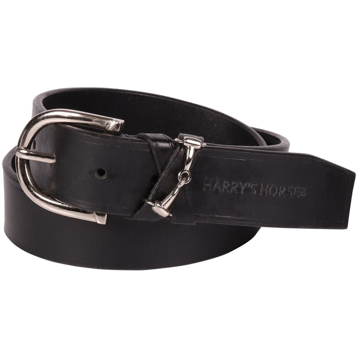 Harry's Horse Riem Bit Leer Zwart/Zilver