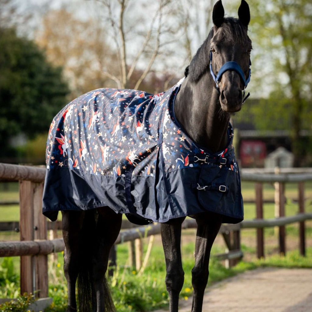 HB Outdoordeken navy flying horse