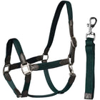 HORKA Halster Set Leer met gevlochten nylon Bruin/Groen