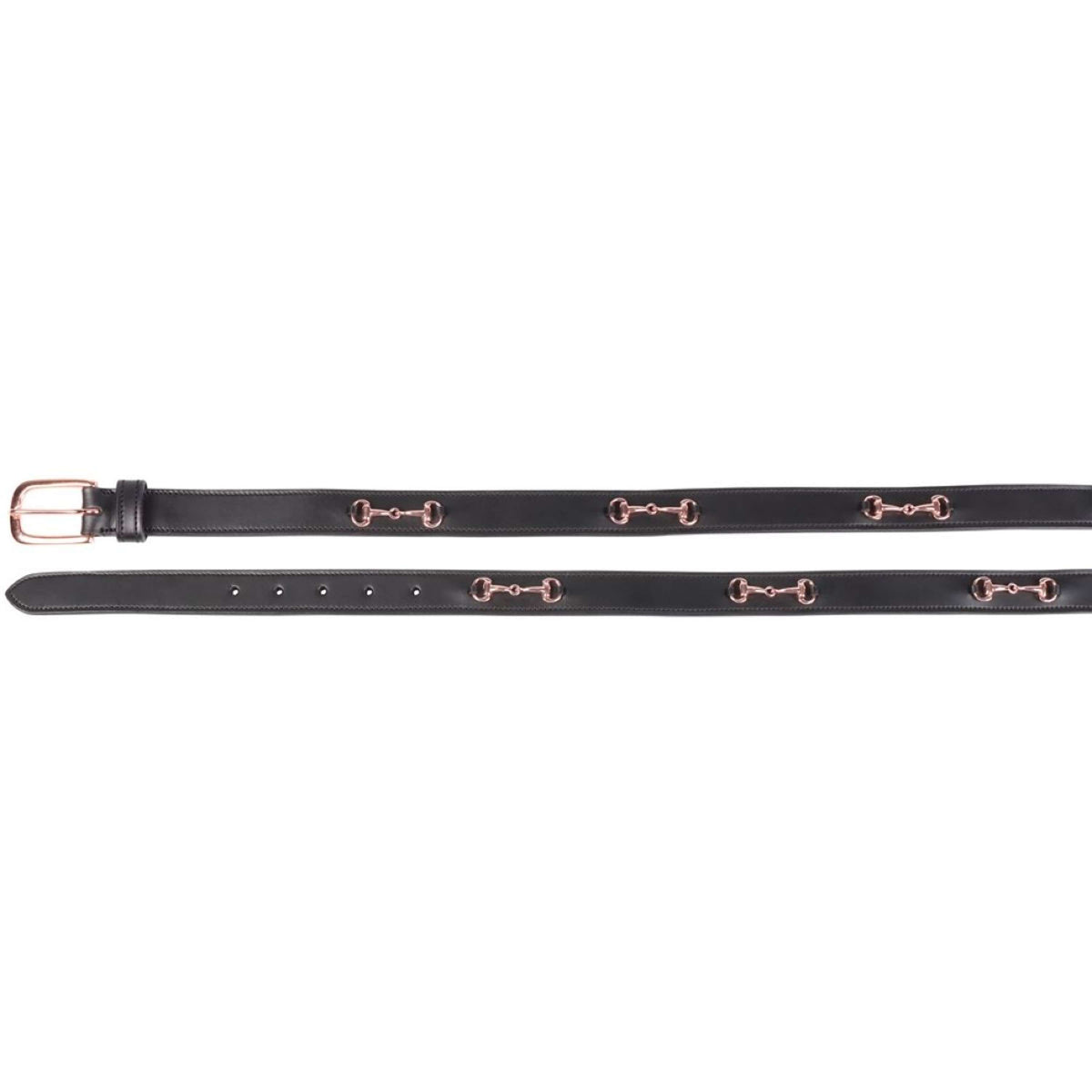 Harry's Horse Riem Bit Leer 2 Zwart/Rosegold