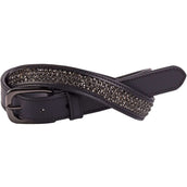 Harry's Horse Riem Leder Crystal Zwart/Gunmetal