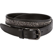 Harry's Horse Riem Leder Crystal Drops Gunmetal