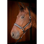 Harry's Horse Halster Leder Metallic Zwart/Rosegoud